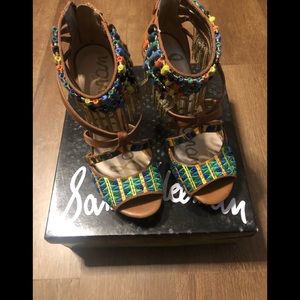 Sam Edelman Blakely Green Canvas Stilleto heel